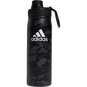 adidas Stainless Steel Metal Water Bottle 20 oz (600 mL) Screw Cap(Nomad Camo Grey-carbon/White/Black)