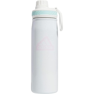 adidas Stainless Steel Metal Water Bottle 20 oz (600 mL) Screw Cap(White/Orchid Fusion Purple/Semi Flash Aqua Blue)