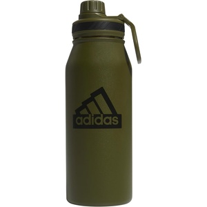 adidas Stainless Steel Metal Water Bottle 34 oz (1L) Screw Cap(Focus Olive Green/Black)