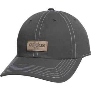 adidas Unisex Adult Court Relaxed Fit Strapback Hat(Grey Six/Wonder Cargo Khaki/White)