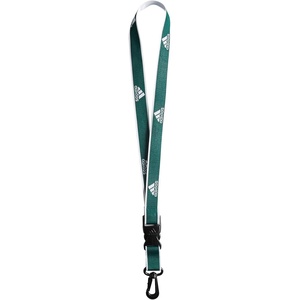 adidas Unisex Adult Lanyard for Keys, ID Badge Holder, Keychain with Breakaway Buckle(1/Team Dark Green/White)