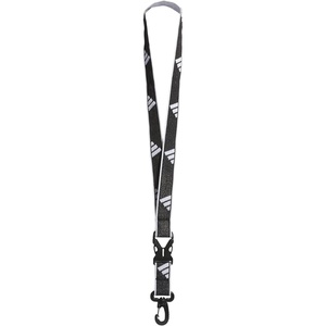 adidas Unisex Adult Lanyard for Keys, ID Badge Holder, Keychain with Breakaway Buckle(2/Black/White)