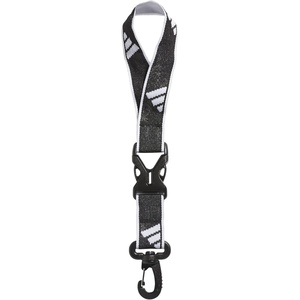 adidas Unisex Adult Lanyard for Keys, ID Badge Holder, Keychain with Breakaway Buckle(Wrist/2/Black/White)