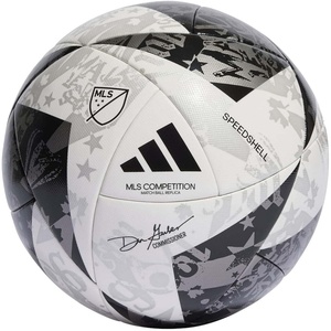 adidas Unisex MLS Soccer Ball(Competition White/Black/Silver Metallic)