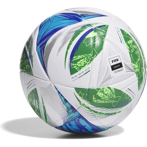 adidas Unisex MLS Soccer Ball(League White/Green/Glory Blue/Solar Blue)