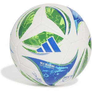 adidas Unisex MLS Soccer Ball(Training White/Green/Glory Blue/Solar Blue)