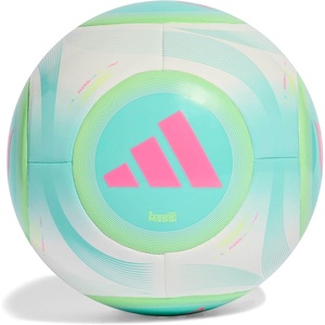 adidas Unisex-Adult Messi Club Ball, White/Flash Aqua/Halo Mint/Lucid Pink, 3