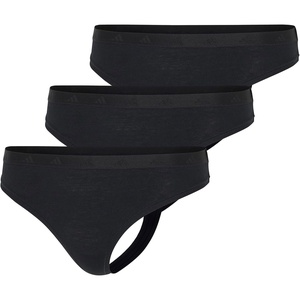 adidas Women’s Active Essentials Low Rise Cotton Thong Underwear(Black)