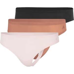 adidas Women’s Active Light Flex Thong Underwear(Black/Toasted Almond/Sandy Pink)
