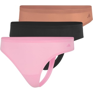 adidas Women’s Active Light Flex Thong Underwear(Toasted Almond/Black/St Tropic Bloom)