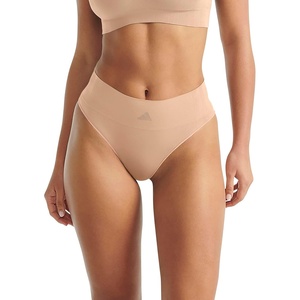 adidas Women’s Active Seamless Micro Stretch High Waist Thong Underwear(Toasted Almond)