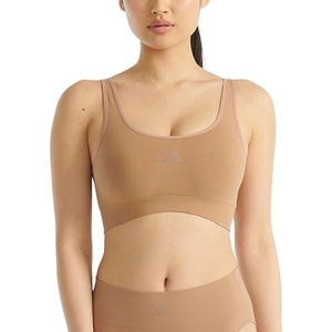 adidas Women’s Active Seamless Micro Stretch Scoop Neck Lounge Bra(Toasted Almond)