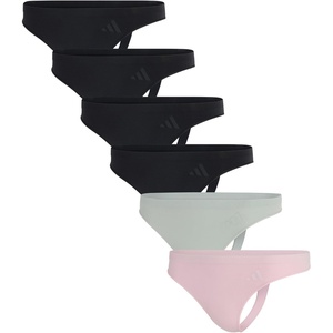 adidas Women’s Active Seamless Thong Underwear(Black/Clear Pink)