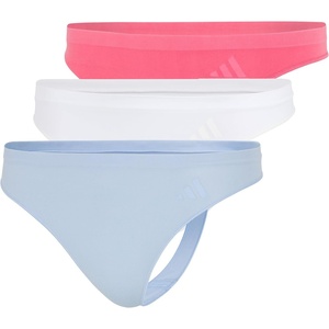 adidas Women’s Active Seamless Thong Underwear(Easy Coral/White/Glow Blue)