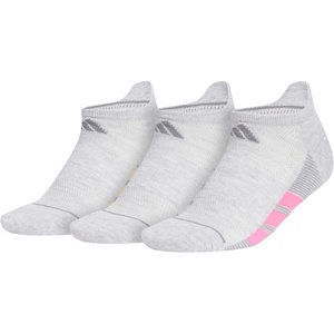 adidas Womens All Day Training Workout Socks (3 Pairs) Multiple Heights(Cool Light Heather/Semi Ice Tangerine Orange/White/No Show)