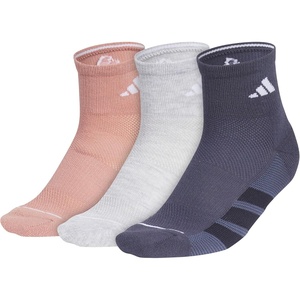 adidas Womens All Day Training Workout Socks (3 Pairs) Multiple Heights(Warm Clay Pink/Cool Light Heather/Shadow Navy/Quarter)