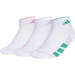 adidas Womens All Day Training Workout Socks (3 Pairs) Multiple Heights(White/Pink Fusion/Wonder Alumina Grey/Low Cut)