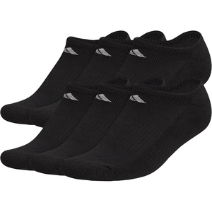 adidas Women’s Athletic Cushioned No Show Socks (6 Pairs) Durable & Comfortable(Black)