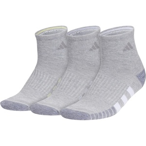 adidas Women’s Cushioned Quarter Ankle Socks (3 Pairs) Durable & Comfortable(Cool Light Heather/Powder Yellow/Violet Tone Purple/3)