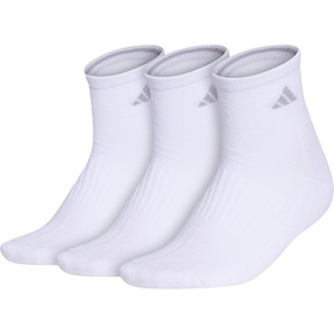 adidas Women’s Cushioned Quarter Ankle Socks (3 Pairs) Durable & Comfortable(White/Clear Onix Grey/3)