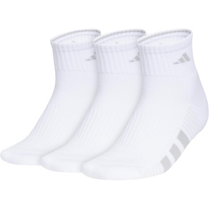 adidas Women’s Cushioned Quarter Ankle Socks (3 Pairs) Durable & Comfortable(White/Clear Onix Grey/Clear Grey/4)