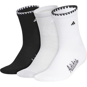 adidas Women’s Cushioned Sport High Quarter Socks (3 Pairs) Durable & Comfortable(Black/Clear Onix Grey/White/Luxe)