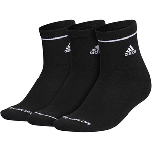 adidas Women’s Cushioned Sport High Quarter Socks (3 Pairs) Durable & Comfortable(Black/White/2)