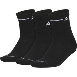 adidas Women’s Cushioned Sport High Quarter Socks (3 Pairs) Durable & Comfortable(Black/White/3)
