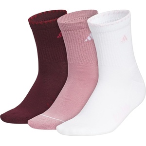 adidas Women’s Cushioned Sport High Quarter Socks (3 Pairs) Durable & Comfortable(Maroon/Magic Mauve Purple/White/Luxe)