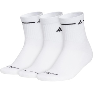 adidas Women’s Cushioned Sport High Quarter Socks (3 Pairs) Durable & Comfortable(White/Black/3)