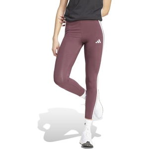adidas Women’s Essentials 3-Stripes Cotton Leggings(Aurora Ruby/White)
