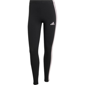 adidas Women’s Essentials 3-Stripes Cotton Leggings(Black/Clear Pink)