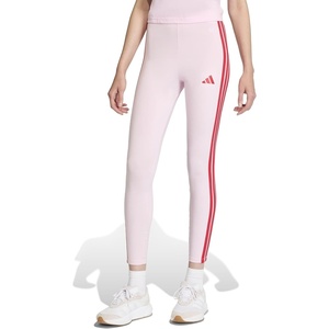 adidas Women’s Essentials 3-Stripes Cotton Leggings(Clear Pink/Pure Ruby)