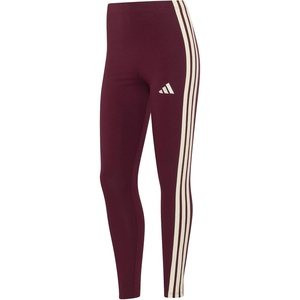 adidas Women’s Essentials 3-Stripes Cotton Leggings(Maroon/Ivory)