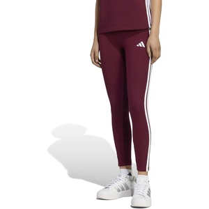 adidas Women’s Essentials 3-Stripes Cotton Leggings(Maroon/White)