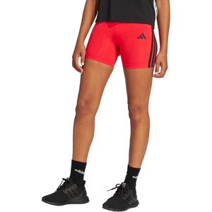 adidas Womens Essentials 3-Stripes High-Waisted Biker Shorts(Pure Ruby/Black)