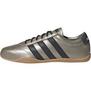 adidas Women’s Grand Court Lo Sneakers(Cyber Metallic/Carbon/Gum)