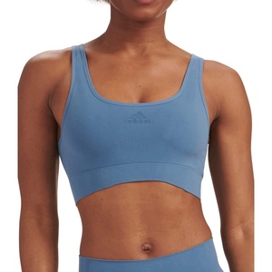 adidas Womens Micro 720 Seamless Scoop Lounge Bra with Removable Cookies(Altered Blue)