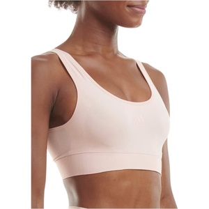 adidas Womens Micro 720 Seamless Scoop Lounge Bra with Removable Cookies(Peach Whip)