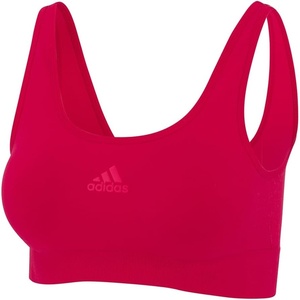 adidas Womens Micro 720 Seamless Scoop Lounge Bra with Removable Cookies(Red)