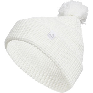 adidas Women’s Pom Pom Beanie – Knit Ballie Hat, Standard Fit(Pom/White/Grey)