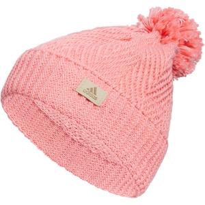 adidas Women’s Pom Pom Beanie – Knit Ballie Hat, Standard Fit(Twilight/Semi Pink Spark/White)