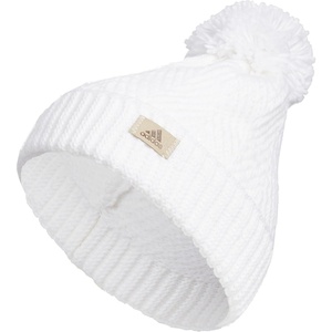 adidas Women’s Pom Pom Beanie – Knit Ballie Hat, Standard Fit(Twilight/White/Clear Onix Grey F23)