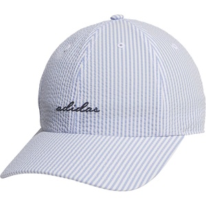adidas Women’s Saturday Hat – Relaxed Fit Strapback Baseball Cap(Ash Blue/Collegiate Navy/Seersucker)
