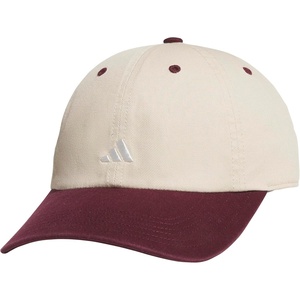 adidas Women’s Saturday Hat – Relaxed Fit Strapback Baseball Cap(Crystal Linen Beige/Maroon/Off White/3)