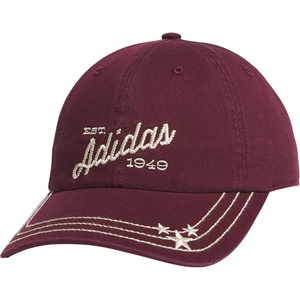 adidas Women’s Saturday Hat – Relaxed Fit Strapback Baseball Cap(Maroon/Crystal Linen Beige/Daze)