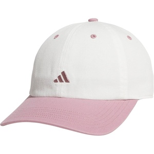 adidas Women’s Saturday Hat – Relaxed Fit Strapback Baseball Cap(Off White/Magic Mauve Purple/3)