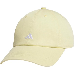adidas Women’s Saturday Hat – Relaxed Fit Strapback Baseball Cap(Powder Yellow/White/3)