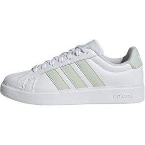 adidas Womens Streettalk Lace Up Sneakers Shoes Casual – Beige(White/Linen Green/White)