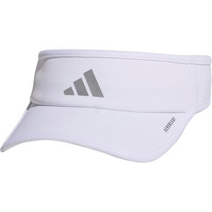 adidas Women’s Superlite Visor – Lightweight Moisture-Wicking Running Tennis Hat(White/Silver Metallic/3)